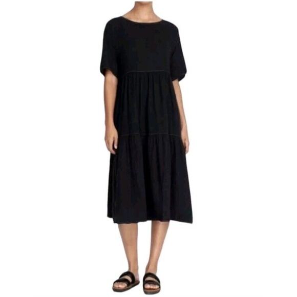 JOHNNY WAS CALME ~ Tiered Raglan Dress ~ Black ~ Size XS NEW $148 - Picture 1 of 10